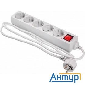 Buro Сетевой фильтр, 5 розеток, 3 метра, (500sl-3-g), серый (пакет ПЭ) {354124}