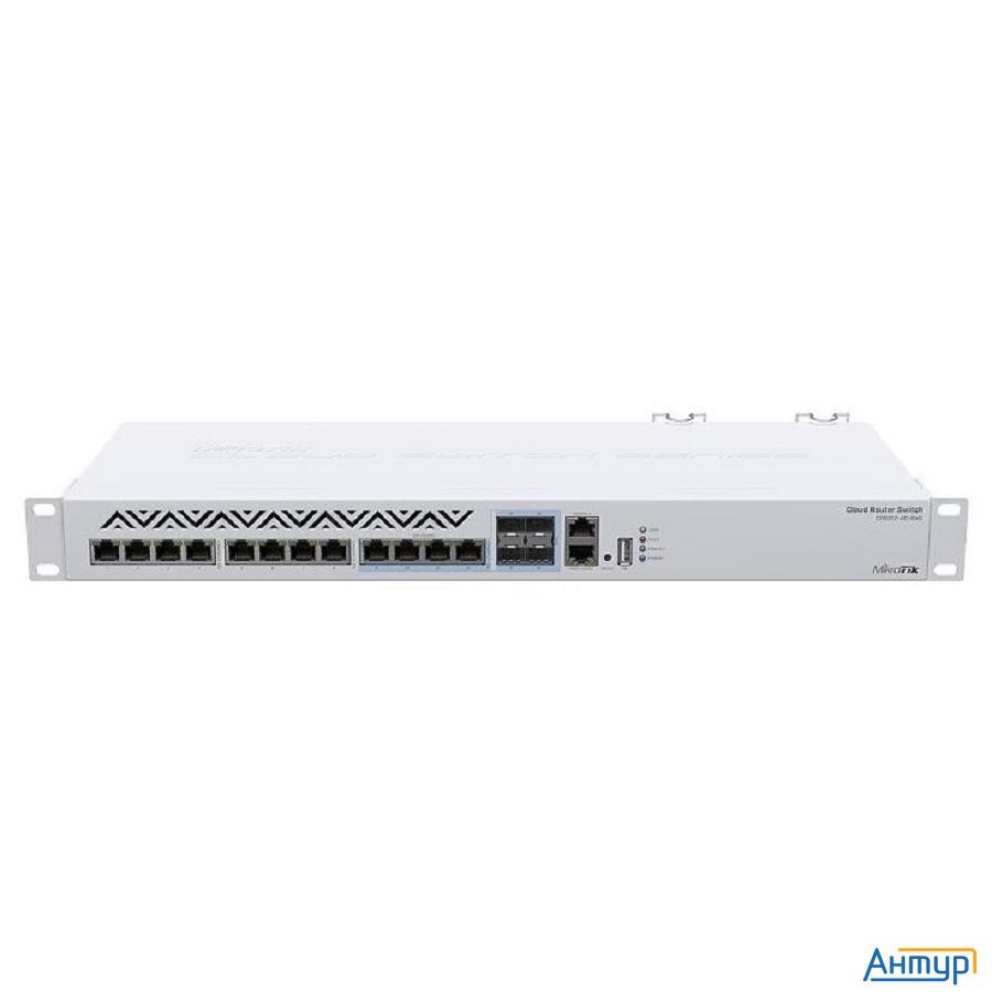 Mikrotik Crs312-4c+8xg-rm Коммутатор Cloud Router Switch 8х 1g/2.5g/5g/10g Rj45,  4х 10g Rj45/sfp+ W