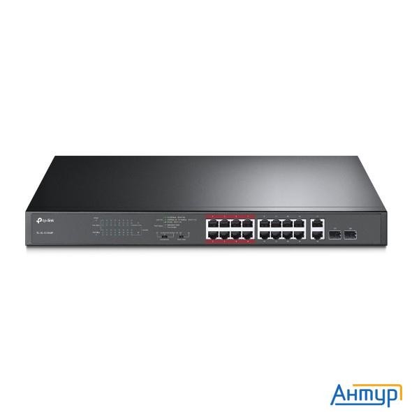 Tp-link Tl-sl1218mp Неуправляемый коммутатор Poe на 16 портов 10/100 Мбит/с и 2 гигабитных порта Smb