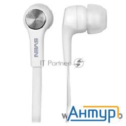 Внутриканальные стереонаушники с микрофоном Sven E-211m, белый