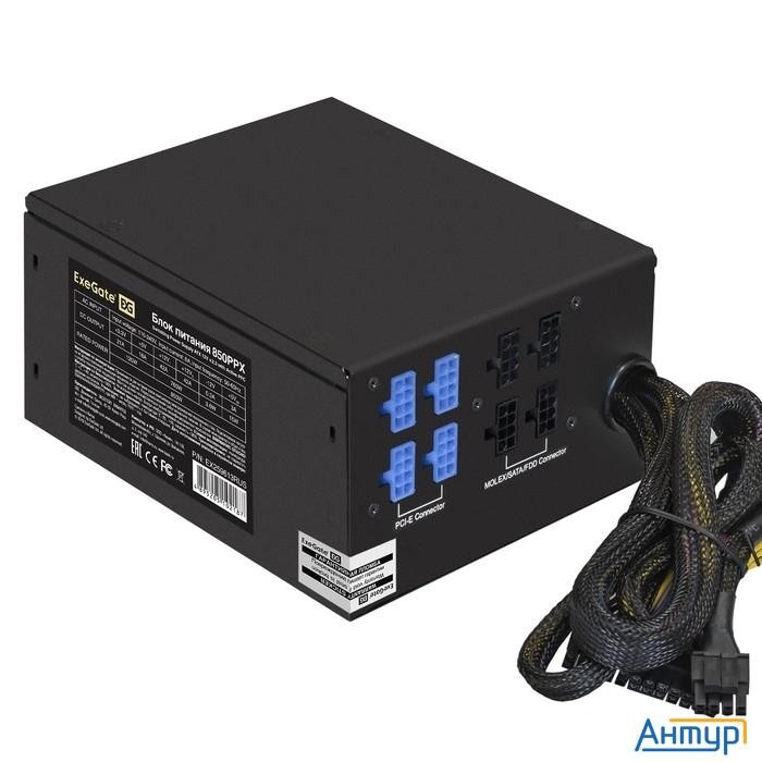 Exegate Ex292336rus-s Блок питания 750w Exegate 750ppx (atx, Apfc, Sc, КПД 80% (80 Plus), 14cm Fan,