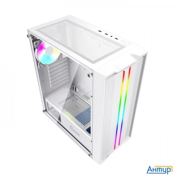 Powercase Cmiew-f4s Корпус Mistral Evo White, Tempered Glass, 1x 120mm Pwm Argb Fan + Argb Strip + 3