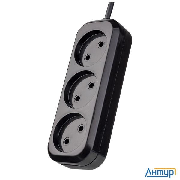 Perfeo Сетевой удлинитель без заземления "ru Power", Pf_b4066  (3,0м, 3 розетки, чёрный (Р16-012))